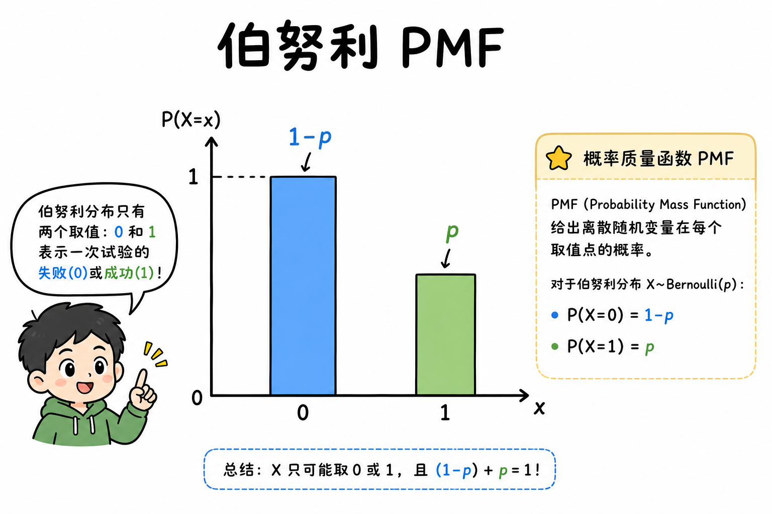 图 2 PMF 仅两点非零