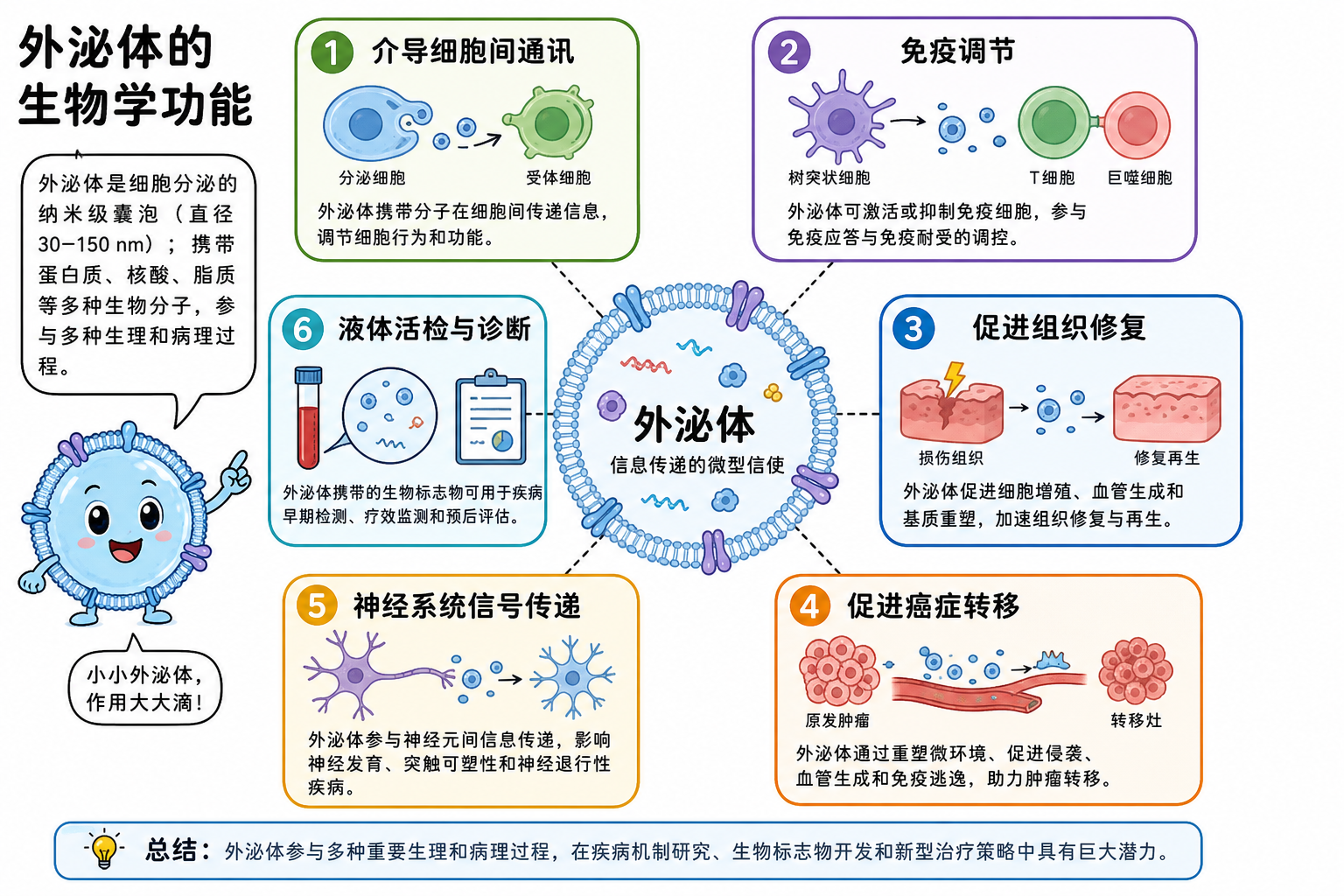 图 2 外泌体参与的生物学功能全景