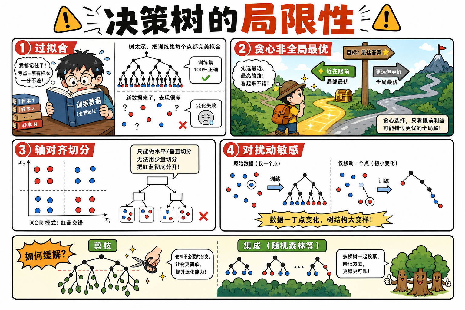 决策树局限性示意图
