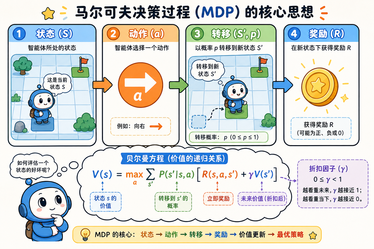 MDP 与 Bellman 直觉示意