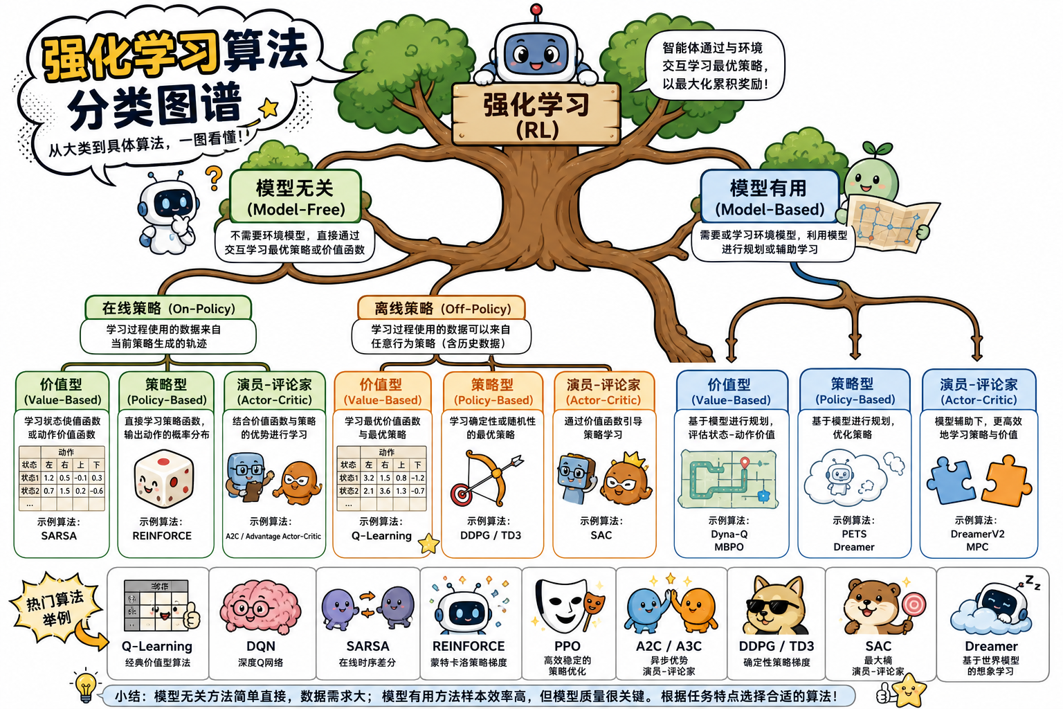 RL 算法分类示意