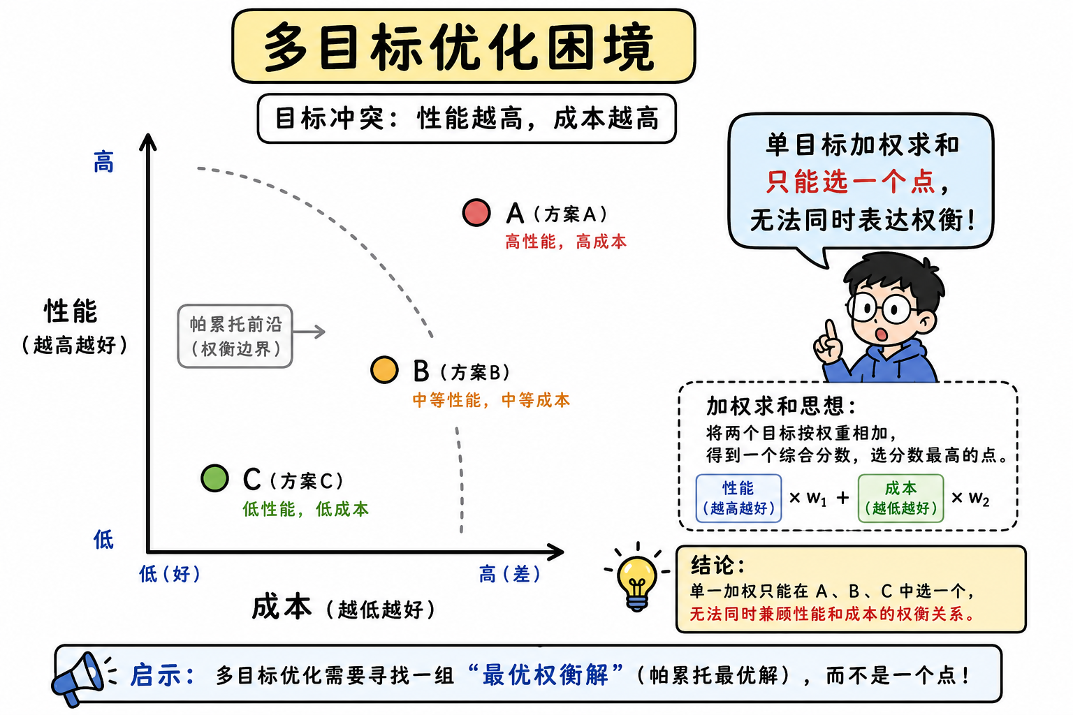 图 1　多目标无法用一个标量概括