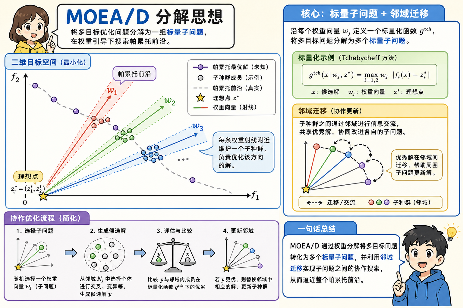 图 4 MOEA/D 分解思想