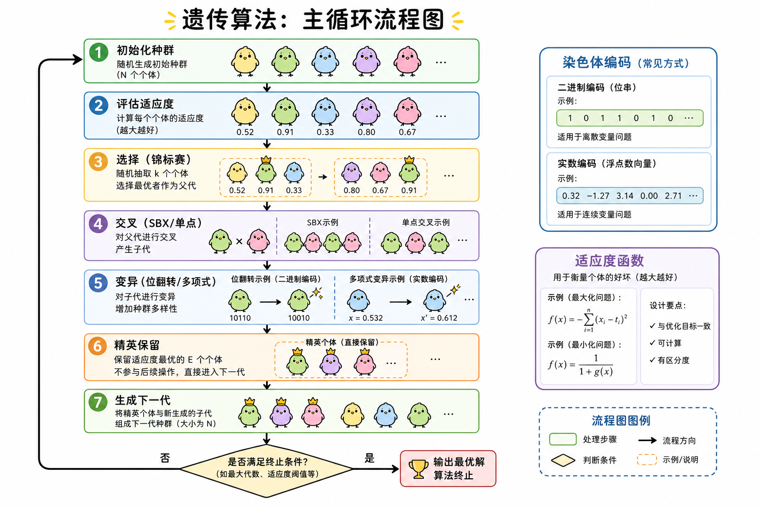 图 1　遗传算法主循环