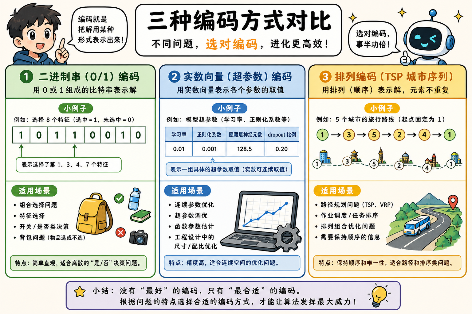 图 2　三种常见编码